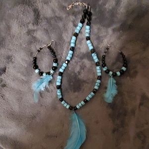 Hand made necklace and earring set